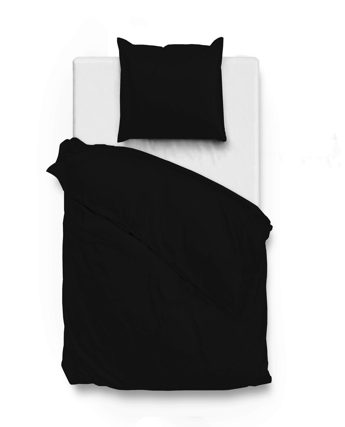 BETTWÄSCHE Satinado Makosatin 155/220 cm  - Schwarz, Basics, Textil (155/220cm)
