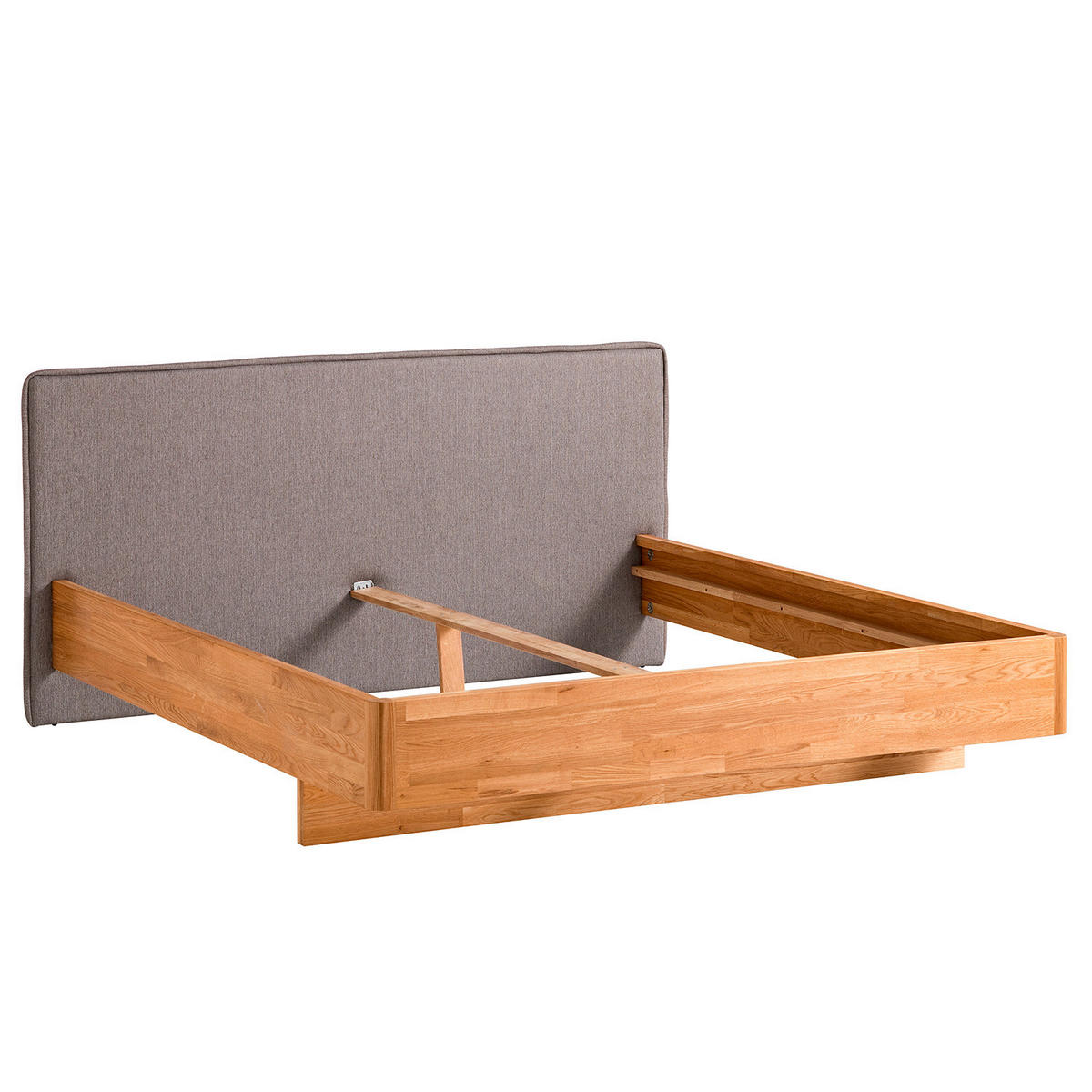 BETT 180/200 cm  in Wildeiche  - Wildeiche/Hellgrau, Natur, Holz/Holzwerkstoff (180/200cm) - home24