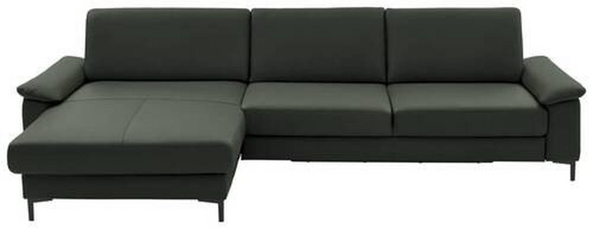 ECKSOFA in Echtleder Dunkelgrün  - Dunkelgrün/Schwarz, Design, Leder/Metall (176/334cm) - Dieter Knoll