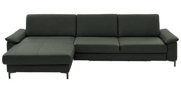 ECKSOFA in Echtleder Dunkelgrün  - Dunkelgrün/Schwarz, Design, Leder/Metall (176/334cm) - Dieter Knoll