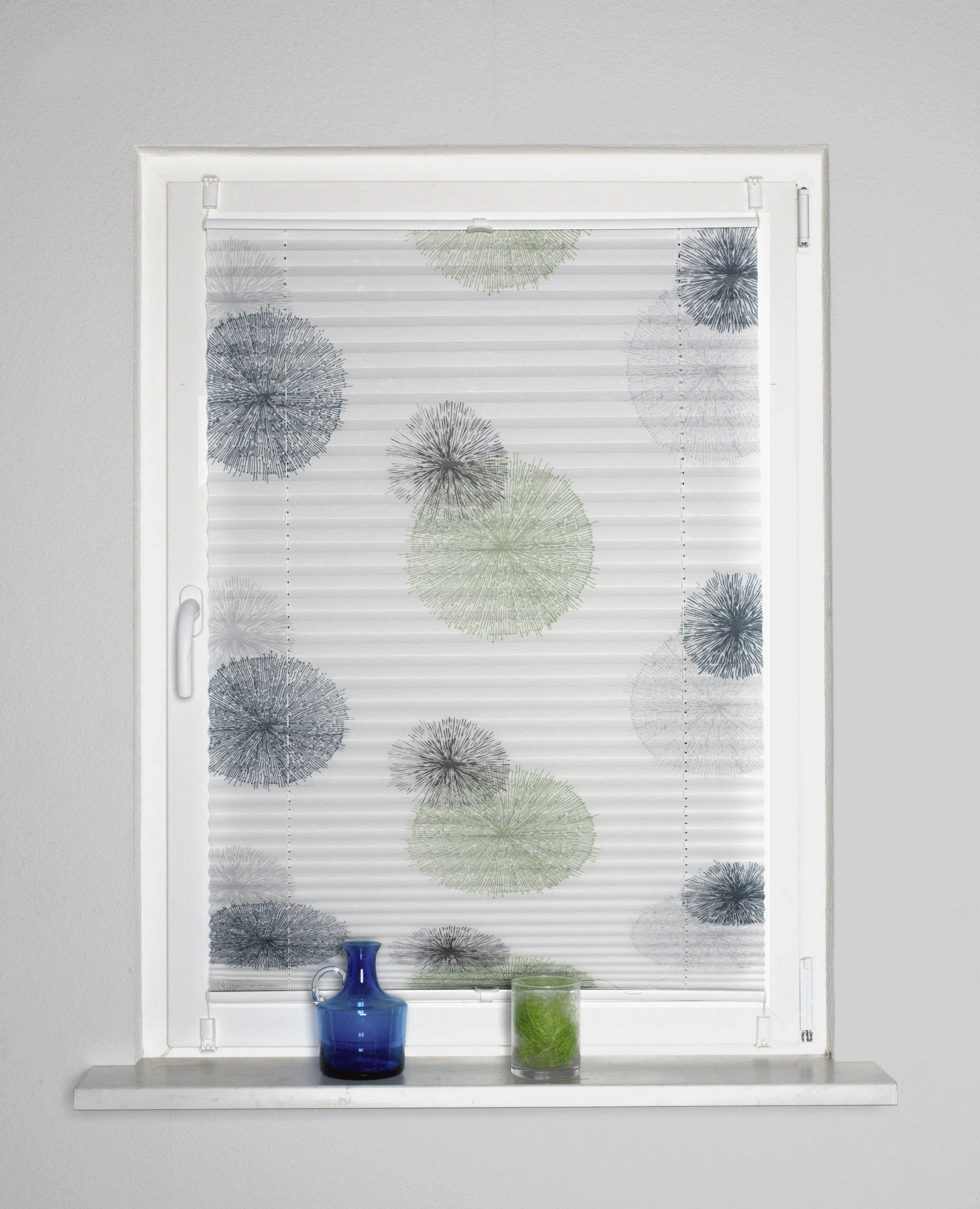 PLISSEE 90/130 cm  - Blau/Grün, KONVENTIONELL, Textil (90/130cm)