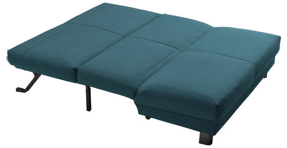 SCHLAFSOFA mit Relaxfunktion Flachgewebe Petrol Zierkissen, Bettkasten, Schlaffunktion, Relaxfunktion  - Petrol/Schwarz, Design, Textil/Metall (160/85/100cm) - Carryhome
