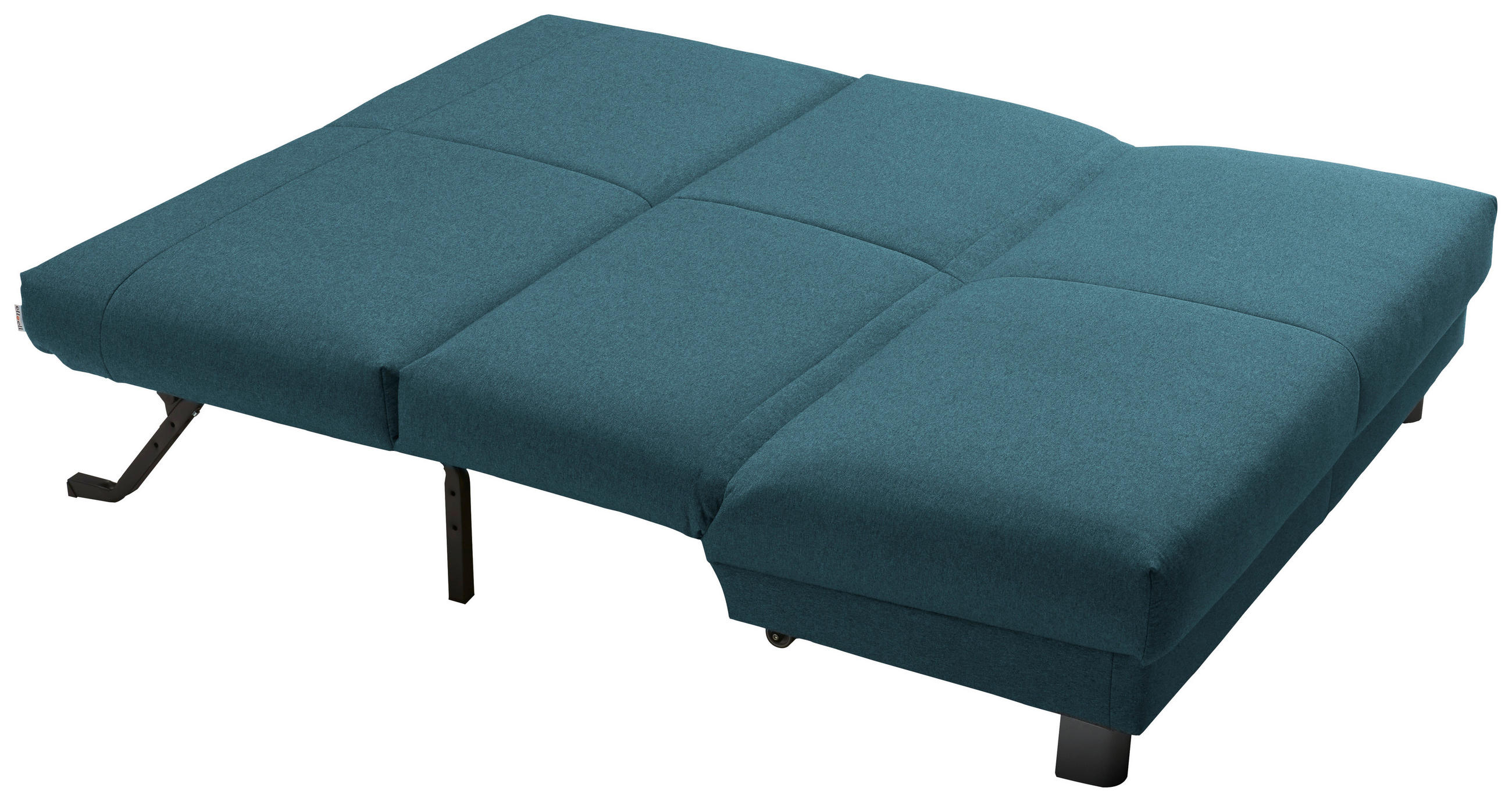 SCHLAFSOFA mit Relaxfunktion Flachgewebe Petrol  - Petrol/Schwarz, Design, Textil/Metall (160/85/100cm) - Carryhome