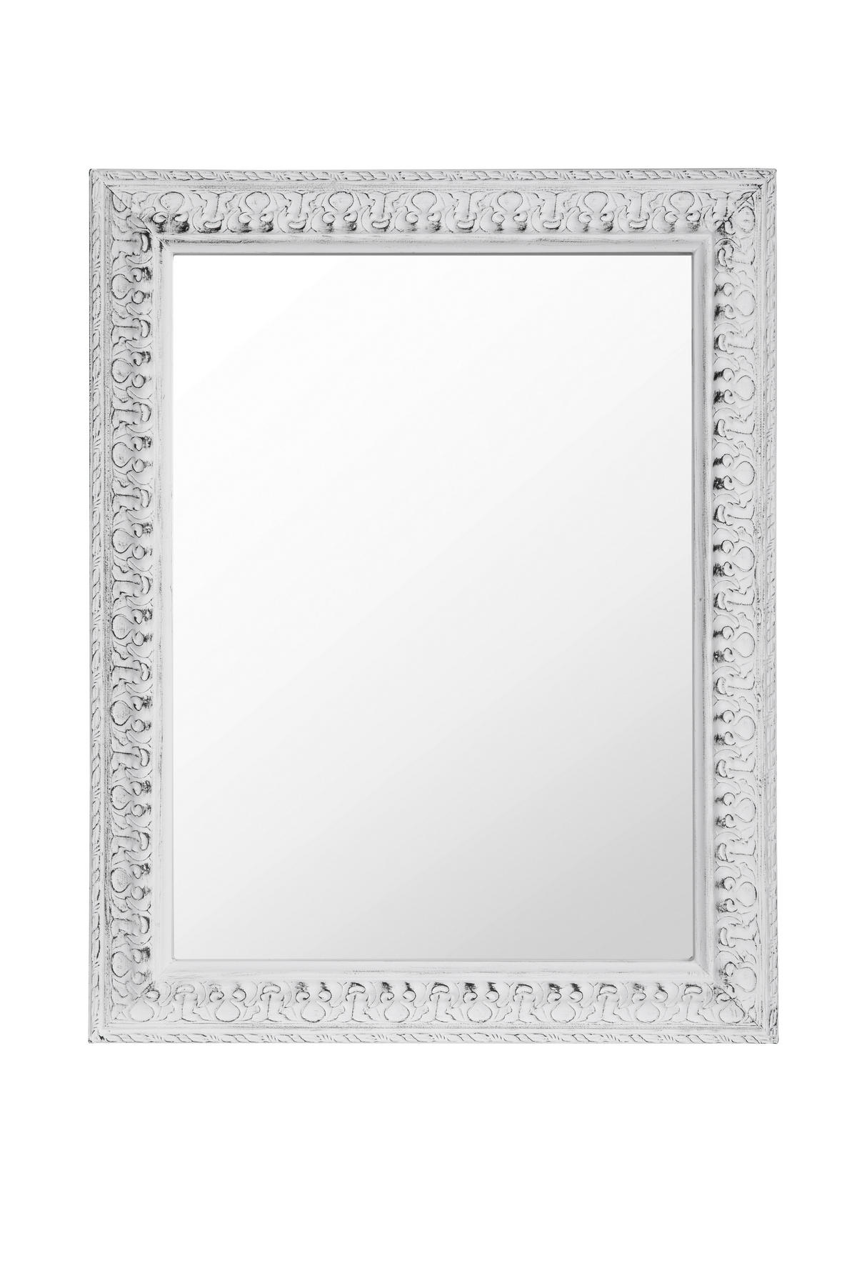 ZIDNO OGLEDALO  55/70/3 cm     - bela, Lajfstajl, staklo/drvo (55/70/3cm) - Carryhome