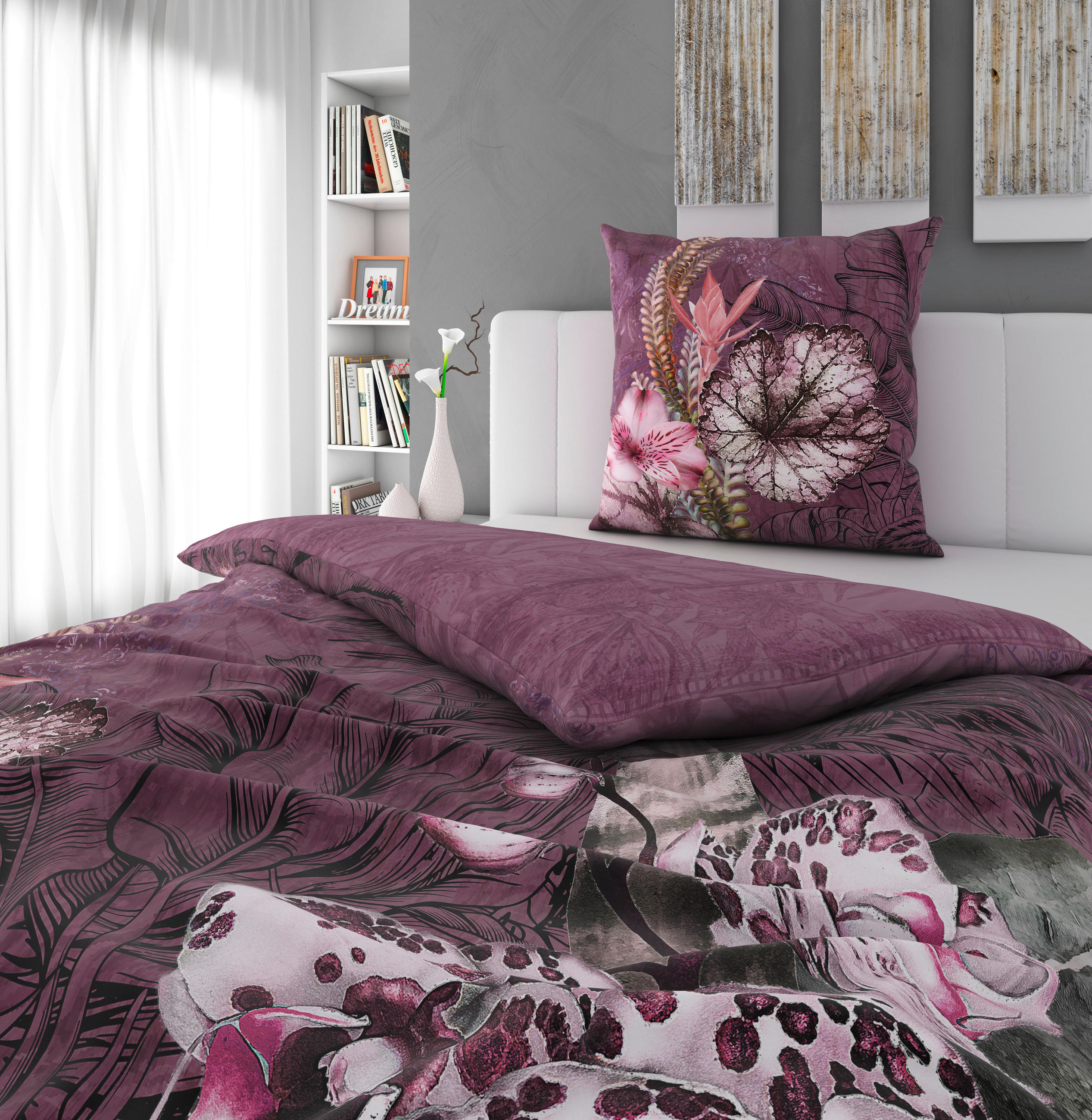 WENDEBETTWÄSCHE Renforcé 155/220 cm  - Mauve, Textil (155/220cm) - Esposa