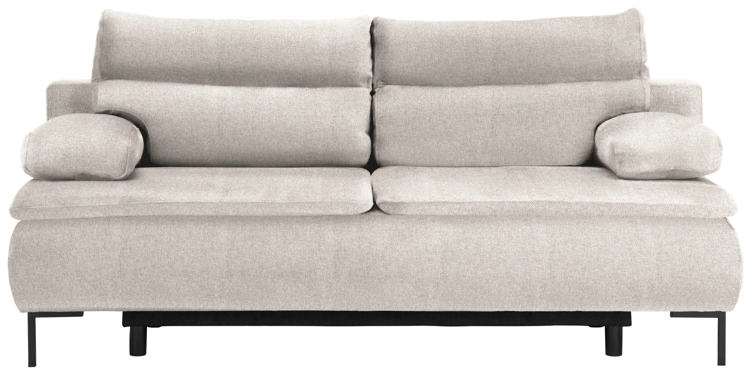 BOXSPRINGSOFA in Webstoff Beige  - Beige/Schwarz, Design, Textil/Metall (202/93/100cm) - Novel