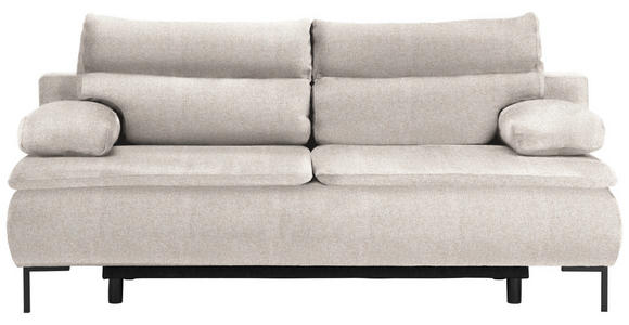 BOXSPRINGSOFA Webstoff Beige  - Beige/Schwarz, Design, Textil/Metall (202/93/100cm) - Novel