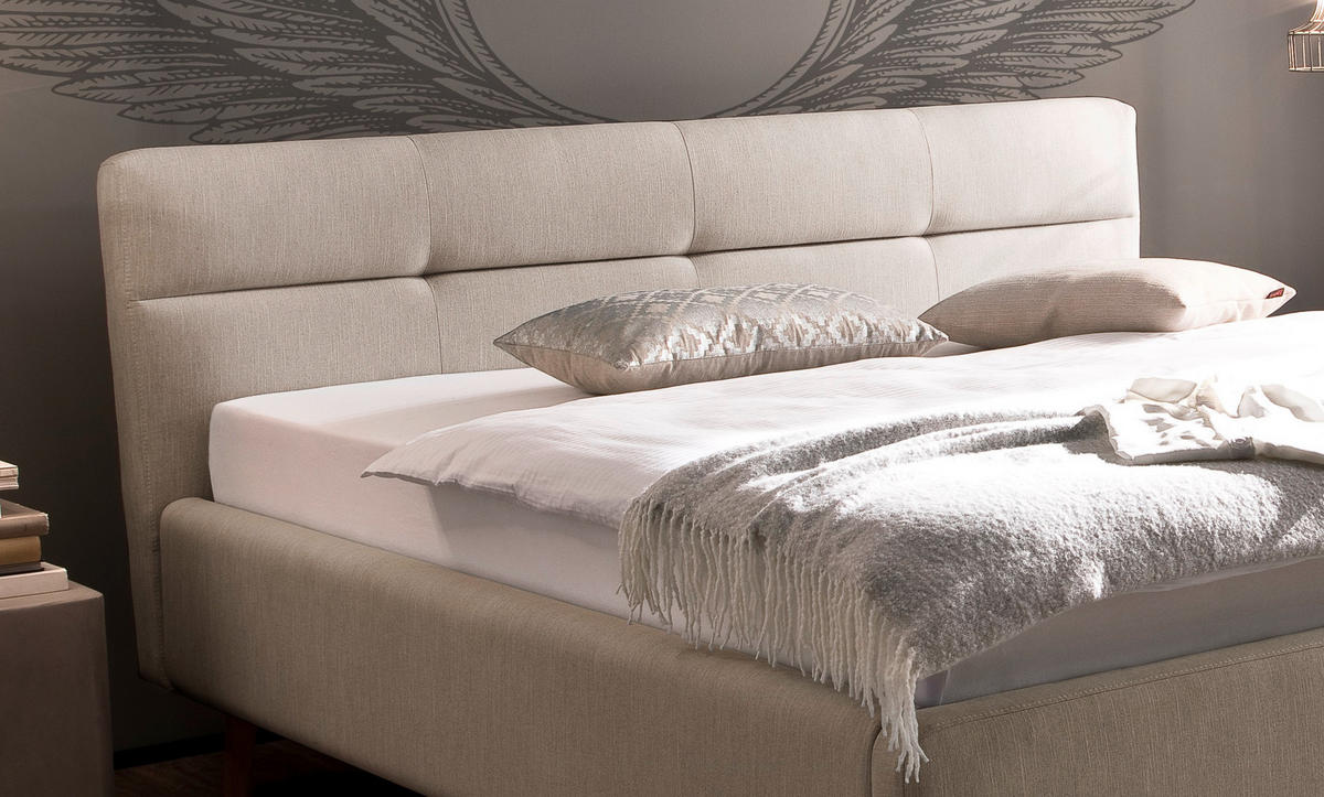 POLSTERBETT 160/200 cm  in Beige  - Eichefarben/Birkefarben, Konventionell, Holz/Textil (160/200cm) - Boxxx