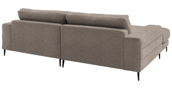 ECKSOFA  in Flachgewebe Taupe  177/253 cm  - Taupe/Schwarz, Design, Textil/Metall (177/253cm) - Dieter Knoll