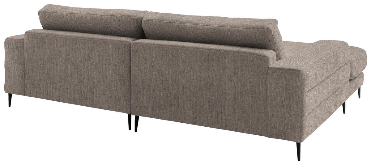 ECKSOFA in Flachgewebe Taupe  177/253 cm  - Taupe/Schwarz, Design, Textil/Metall (177/253cm) - Dieter Knoll
