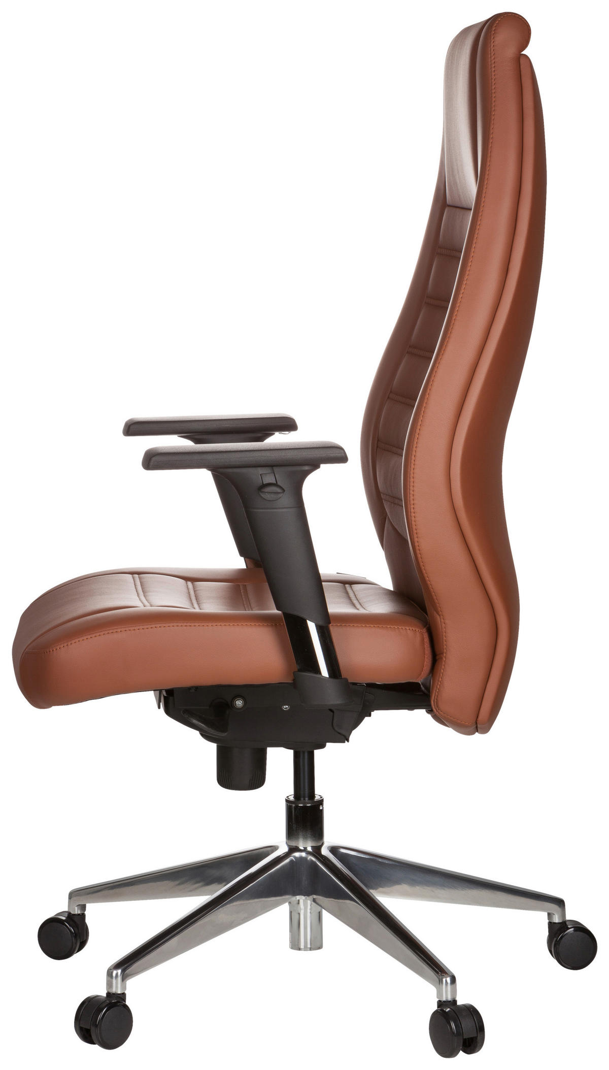CHEFSESSEL  in Lederlook Braun  - Silberfarben/Braun, Basics, Kunststoff/Textil (65/133/65cm) - MID.YOU