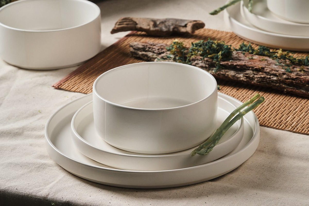 KOMBISERVICE Weiß Kyoto striscia 16-teilig 4 Personen  - Weiß, Trend, Keramik - Novel