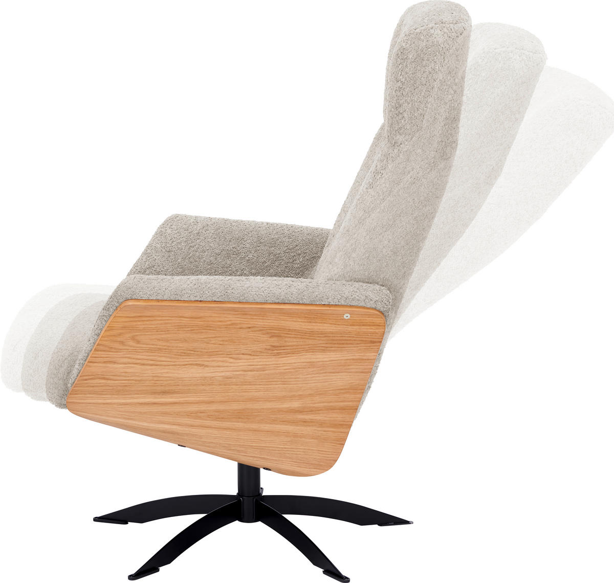 RELAXSESSEL in Holz, Textil Beige  - Beige/Schwarz, Design, Holz/Textil (71/104/77cm) - Welnova