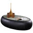 COUCHTISCH Schwarz - Schwarz, KONVENTIONELL, Glas/Leder (129/33/79cm) - WISCHI BLACK LABEL