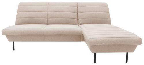 ECKSOFA in Webstoff Creme 214/168 cm - Creme/Schwarz, Design, Textil/Metall (214/168cm) - LOOKS by W.Joop