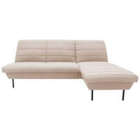 ECKSOFA Looks IX Creme Webstoff  - Creme/Schwarz, Design, Textil/Metall (214/168cm) - LOOKS by W.Joop