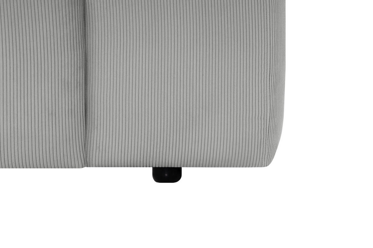 ECKSOFA HANNAH Hellgrau Cord  - Hellgrau/Schwarz, Design, Kunststoff/Textil (200/304cm) - MID.YOU