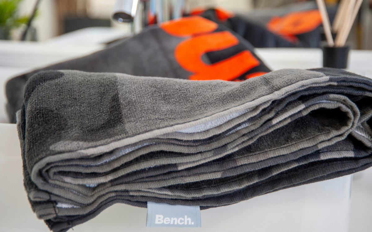 STRANDTUCH Grau, Multicolor, Orange, Schwarz 80/180 cm  - Multicolor/Schwarz, KONVENTIONELL, Textil (80/180cm) - Bench