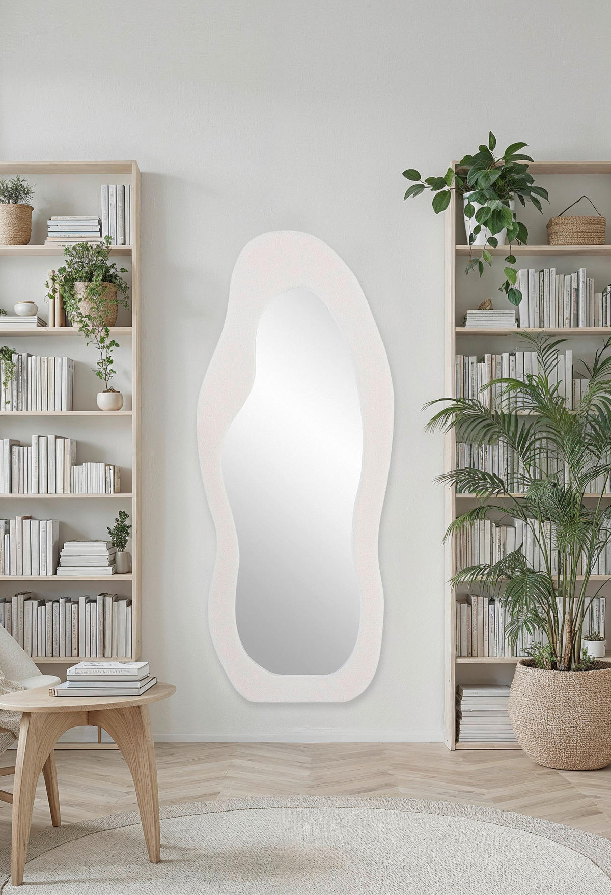 WANDSPIEGEL 72/170/3,5 cm    in Freiform  - Creme, Design, Glas/Holzwerkstoff (72/170/3,5cm) - MID.YOU