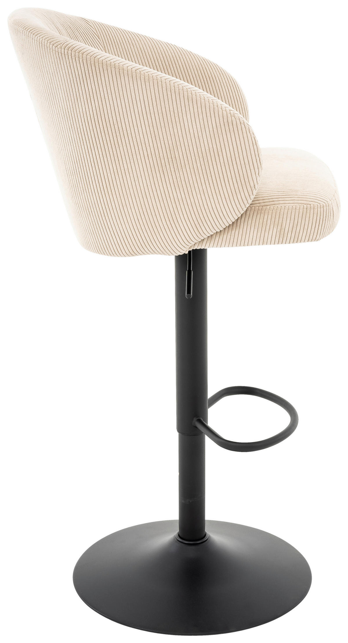 BARHOCKER in Metall, Textil Schwarz, Beige  - Beige/Schwarz, KONVENTIONELL, Textil/Metall (54/91-112/52cm) - MID.YOU
