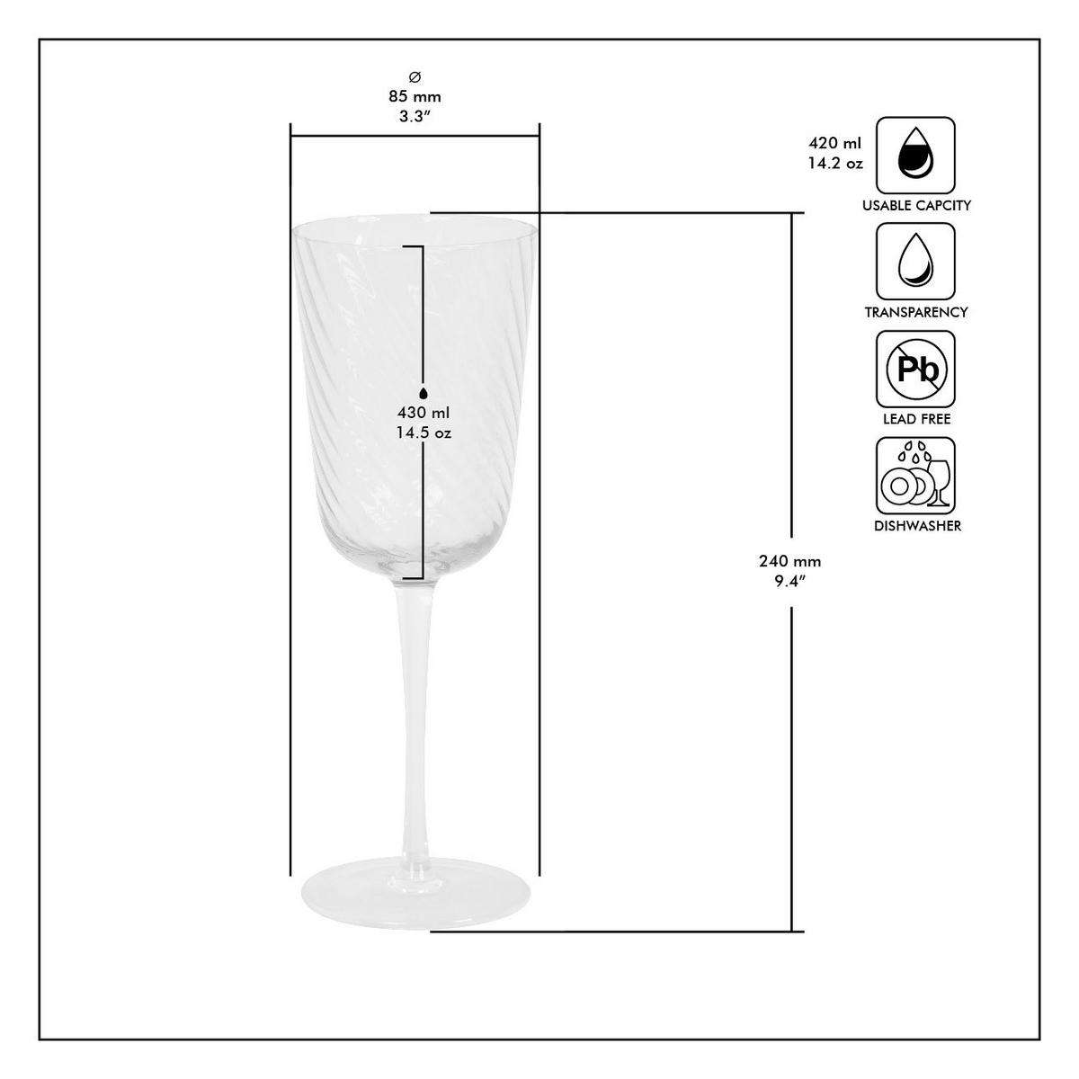 SKLENICE NA BÍLÉ VÍNO - čiré, Trend, sklo (8,5/24cm) - Novel