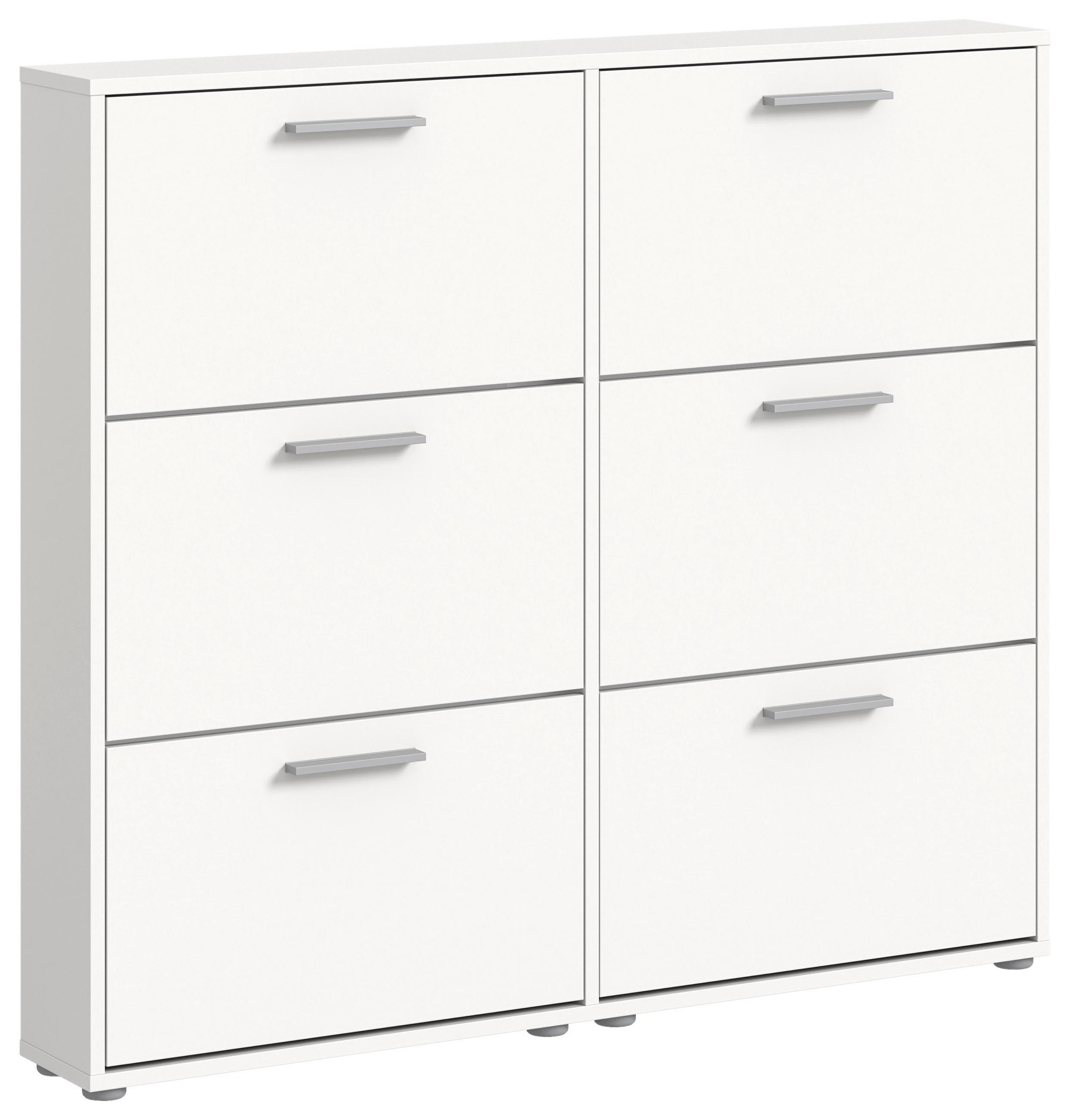 CIPELARNIK SA NAGIBNIM VRATIMA  bela  pločasti materijal     - siva/bela, Dizajnerski, pločasti materijal/plastika (116/103/17cm) - Carryhome