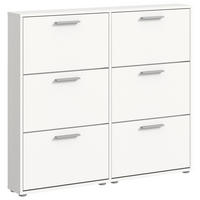 CIPELARNIK SA NAGIBNIM VRATIMA  bela  pločasti materijal     - siva/bela, Dizajnerski, pločasti materijal/plastika (116/103/17cm) - Carryhome