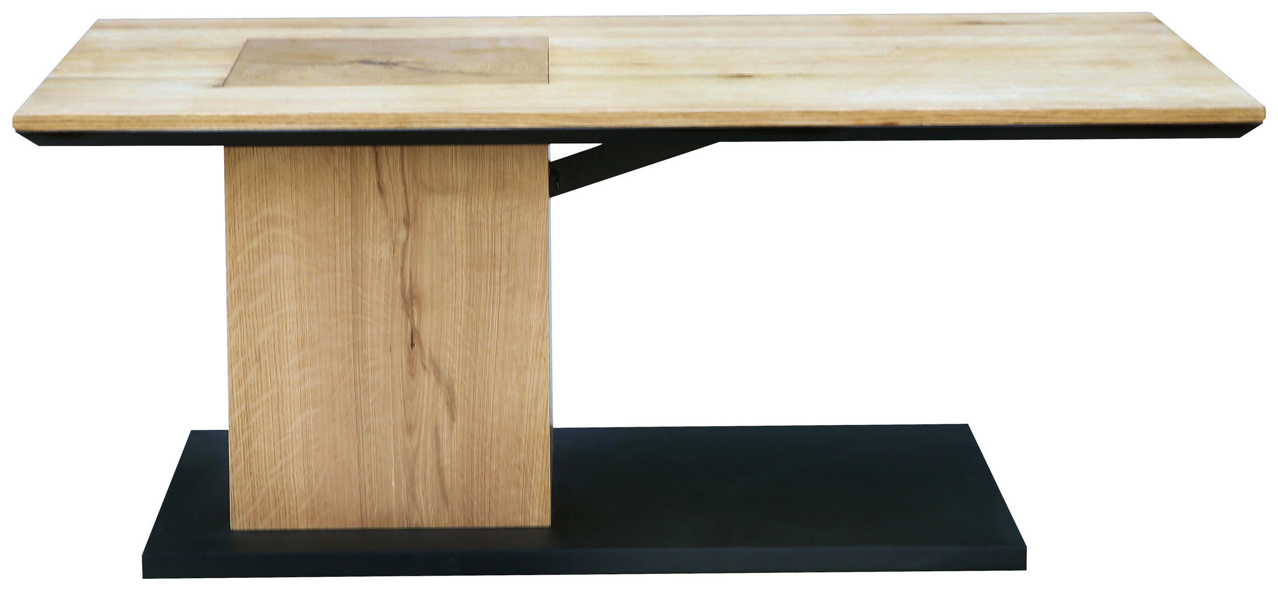 KLUBSKA MIZA, črna, barve hrasta  - črna/barve hrasta, Design, umetna masa/leseni material (110/60/45cm) - Cantus
