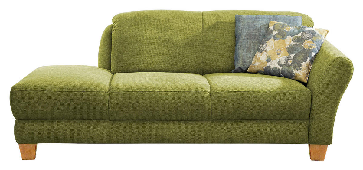 RÉCAMIERE in Flachgewebe Grün  - Naturfarben/Grün, Konventionell, Holz/Textil (194/84/91cm) - Sit & More