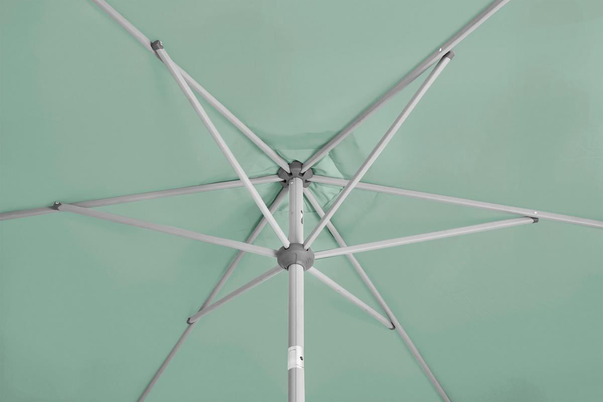 SONNENSCHIRM 300 cm Silberfarben  - Silberfarben/Hellgrün, KONVENTIONELL, Textil/Metall (300cm) - Suncomfort by Glatz