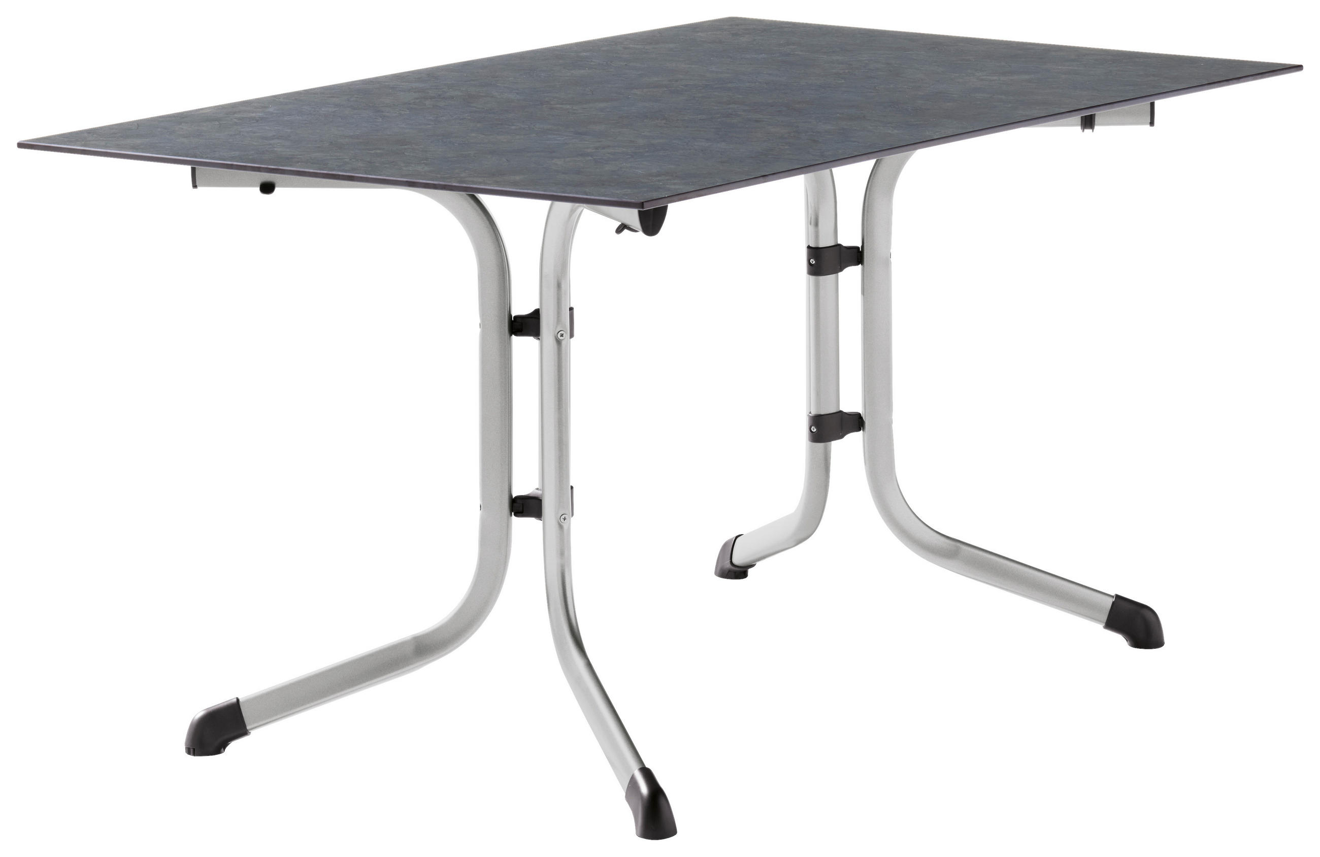 GARTENKLAPPTISCH 140/90/73 cm Metall, Kunststoff rechteckig  - Schieferfarben/Graphitfarben, Basics, Kunststoff/Metall (140/90/73cm) - Sieger