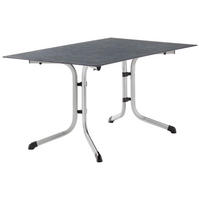 GARTENKLAPPTISCH 140/90/73 cm Metall, Kunststoff rechteckig  - Schieferfarben/Graphitfarben, Basics, Kunststoff/Metall (140/90/73cm) - Sieger