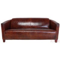3-SITZER-SOFA in Echtleder Braun  - Hellbraun/Braun, Design, Leder/Holz (176/70/83cm) - Kare-Design