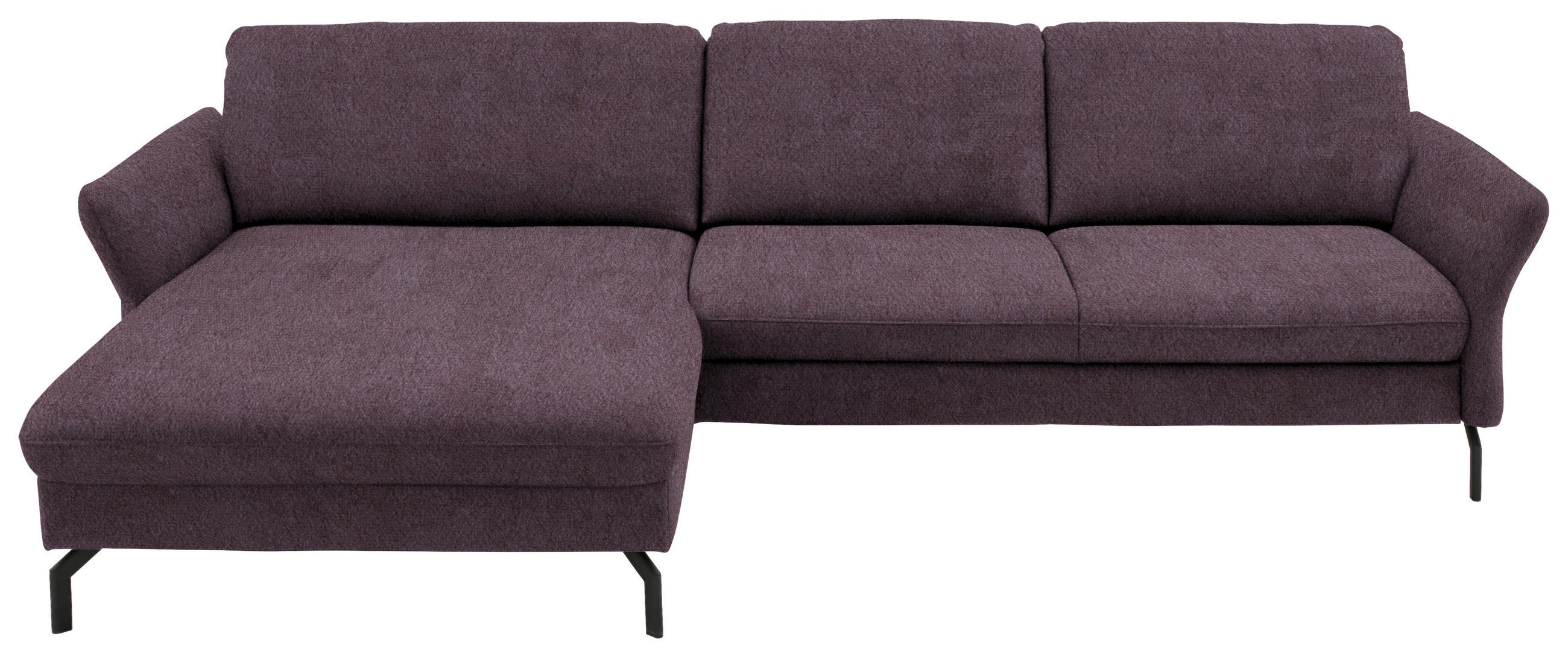 ECKSOFA in Velours Lila, Flieder  - Lila/Flieder, Design, Textil/Metall (179/306cm) - Beldomo System