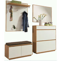 GARDEROBE 5-teilig  in 200/195/40 cm  - Hellbraun/Eichefarben, Basics, Glas/Holz (200/195/40cm) - Novel
