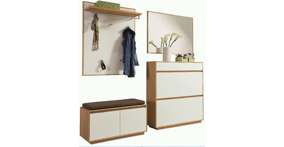 GARDEROBE 5-teilig  in 200/195/40 cm  - Hellbraun/Eichefarben, Basics, Glas/Holz (200/195/40cm) - Novel