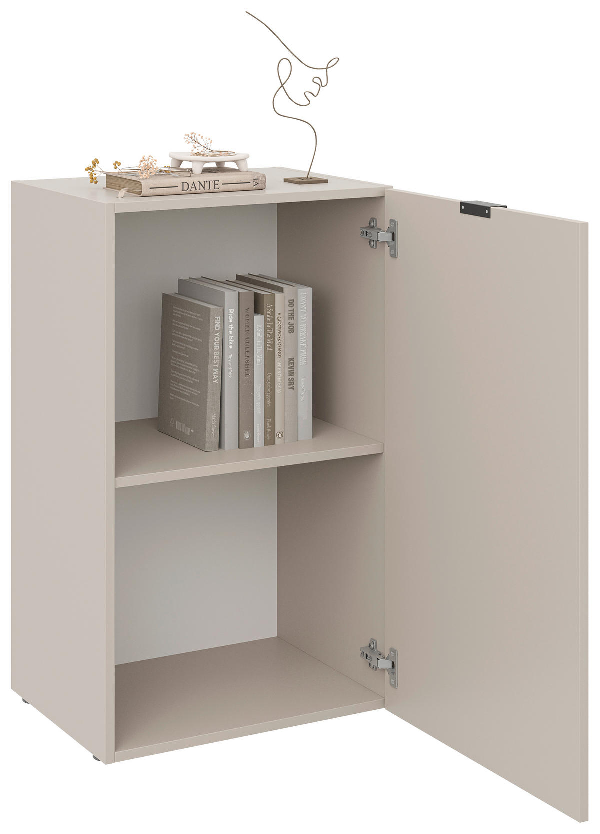 KOMMODE , 52,4/87,4/40,1 cm,  - Taupe/Schwarz, MODERN, Holzwerkstoff/Kunststoff (52,4/87,4/40,1cm) - Carryhome