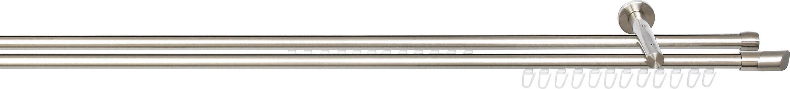 RUNDSTANGENGARNITUR 200 cm  - Edelstahlfarben, Basics, Metall (200cm) - Homeware