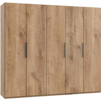 DREHTÜRENSCHRANK 250/216/58 cm,  in Eichefarben, 5 Tür(en)  - Chromfarben/Eichefarben, MODERN, Holzwerkstoff (250/216/58cm) - MID.YOU