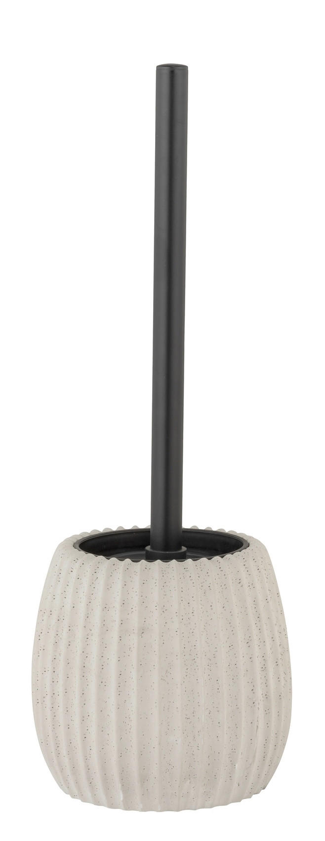 WC-BÜRSTENGARNITUR - Hellgrau/Schwarz, Basics, Naturmaterialien/Kunststoff (12,5/37,5/12,5cm) - Wenko