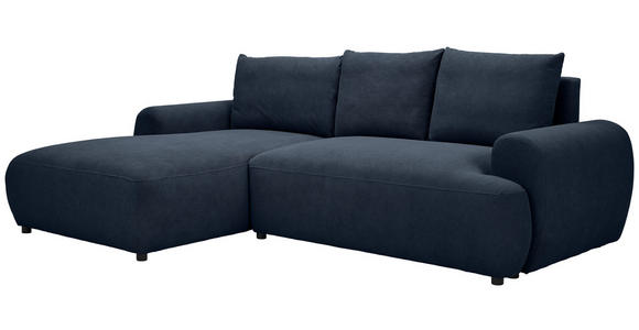 ECKSOFA Dunkelblau Webstoff  - Schwarz/Dunkelblau, MODERN, Kunststoff/Textil (175/265cm) - Carryhome