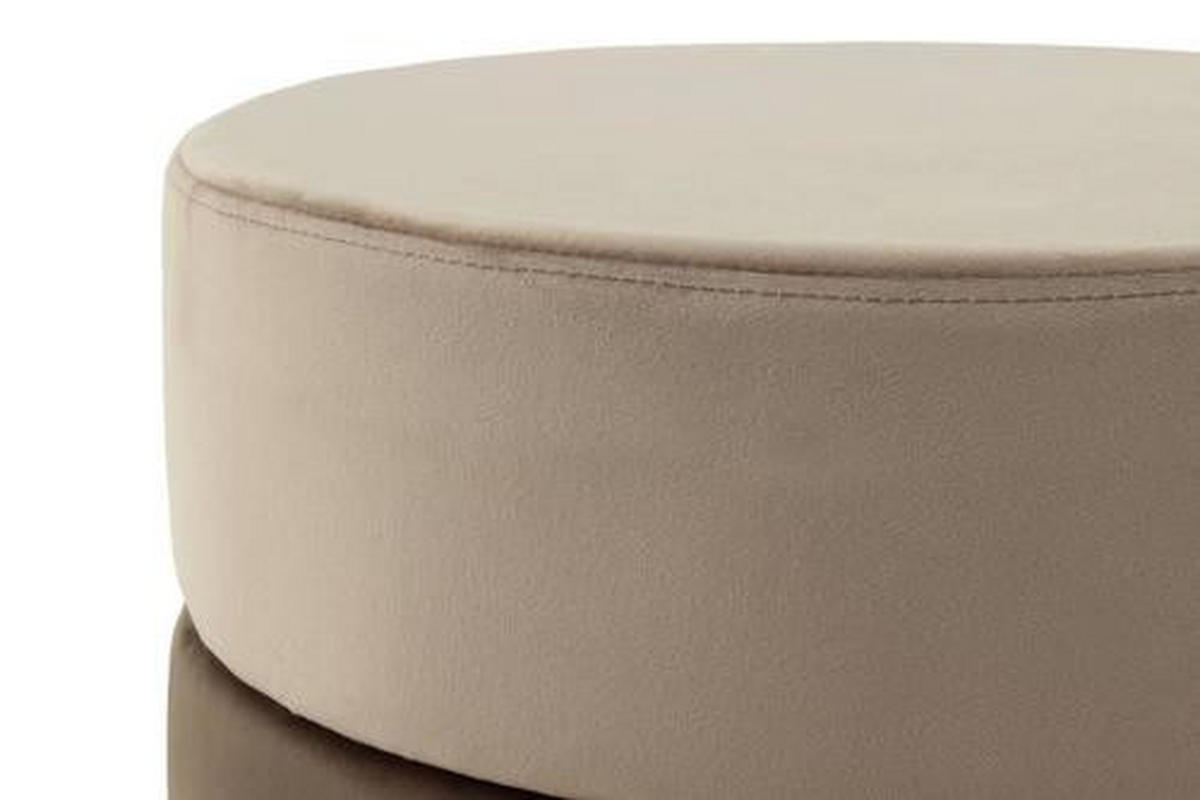 HOCKER in Metall, Textil, Holzwerkstoff Braun, Goldfarben  - Goldfarben/Braun, Basics, Holzwerkstoff/Textil (48,5/46/48,5cm) - Kayoom