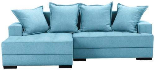 ECKSOFA in Webstoff Blau  148/238 cm  - Blau/Schwarz, KONVENTIONELL, Holz/Textil (148/238cm) - Carryhome