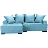 ECKSOFA in Webstoff Blau  148/238 cm  - Blau/Schwarz, KONVENTIONELL, Holz/Textil (148/238cm) - Carryhome