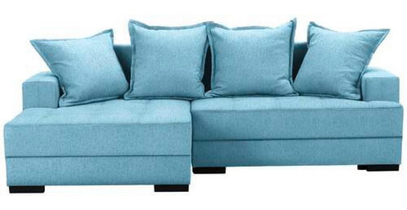ECKSOFA  in Webstoff Blau  148/238 cm  - Blau/Schwarz, KONVENTIONELL, Holz/Textil (148/238cm) - Carryhome