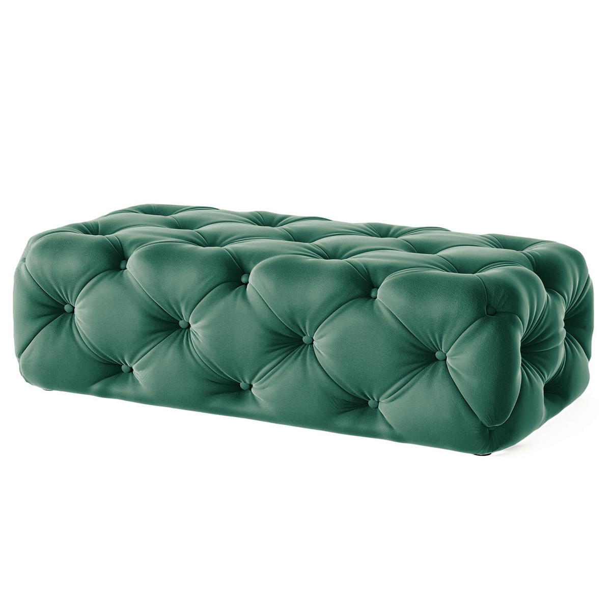 HOCKER in Textil Dunkelgrün  - Dunkelgrün/Schwarz, Design, Kunststoff/Textil (130/39/65cm) - P & B