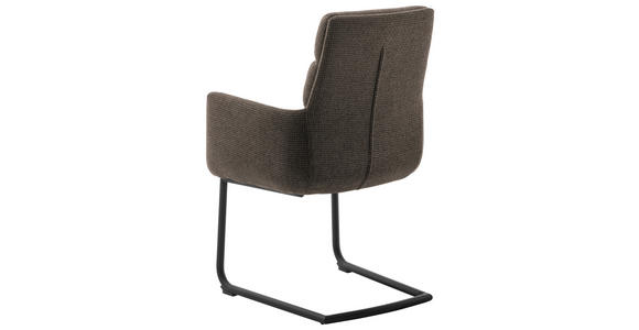 ARMLEHNSTUHL in Stahl Webstoff - Schwarz/Cappuccino, Design, Textil/Metall (61/90/64cm) - Dieter Knoll