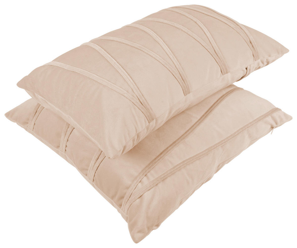 ZIERKISSENSET 2-teilig 30x45/50x45 cm  - Champagner, KONVENTIONELL, Textil (30x45/50x45cm)
