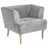 SESSEL in Plüsch Hellgrau  - Buchefarben/Hellgrau, Design, Holz/Textil (85/71/80cm) - MID.YOU