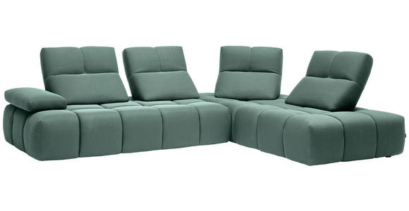 ECKSOFA in Struktur Hellblau 313/233 cm - Schwarz/Hellblau, Design, Kunststoff/Textil (313/233cm) - Emilio Belluti